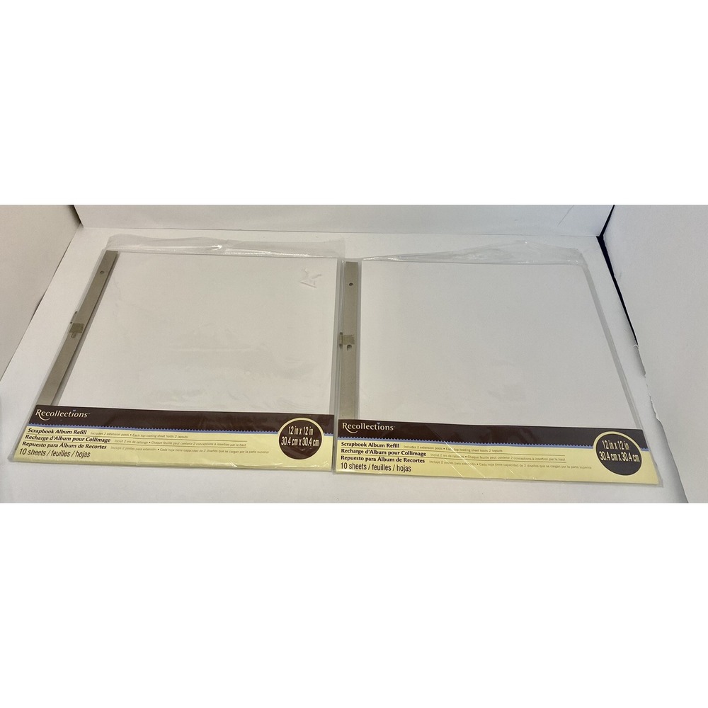 Lot of‎ 2 Recollections Scrapbook Album Refill Pages 10 Sheets 12x12" New Sealed